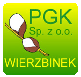 Logo PGK Wierzbinek bazie na zielonym tle